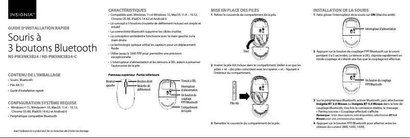 Image de la première page du manuel de l'appareil NS-PM3NK3B24