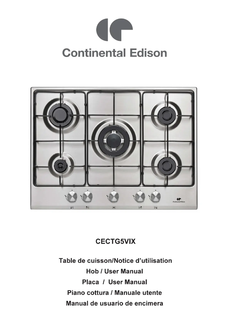 Page n°1 - Manuel utilisateur Continental Edison CECTG5VIX