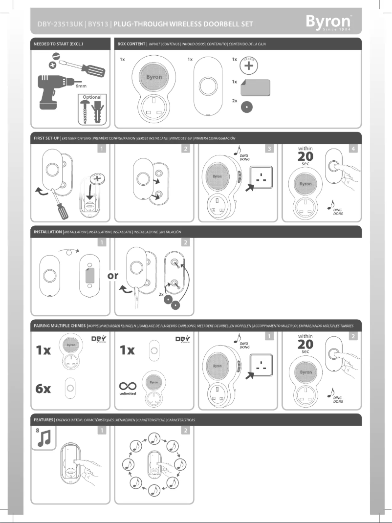 Page 1 de la notice Manuel utilisateur Byron DBY-23513UK