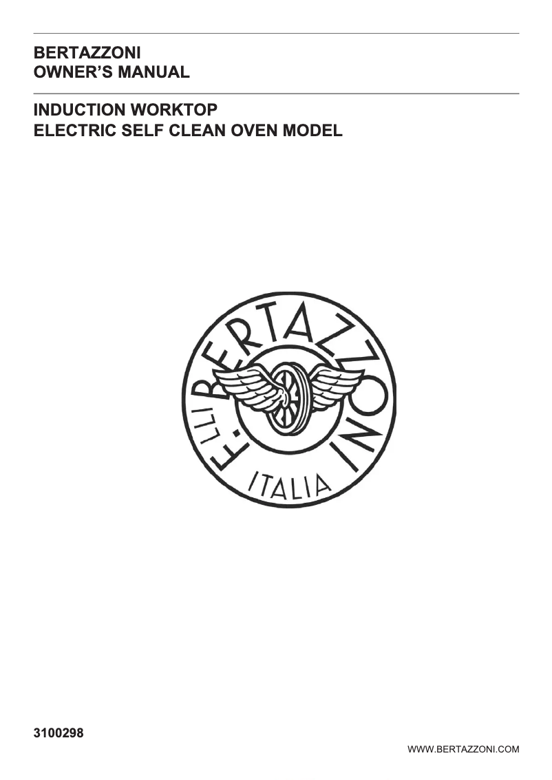 Page 1 de la notice Manuel utilisateur Bertazzoni Professional PROF304INSXT