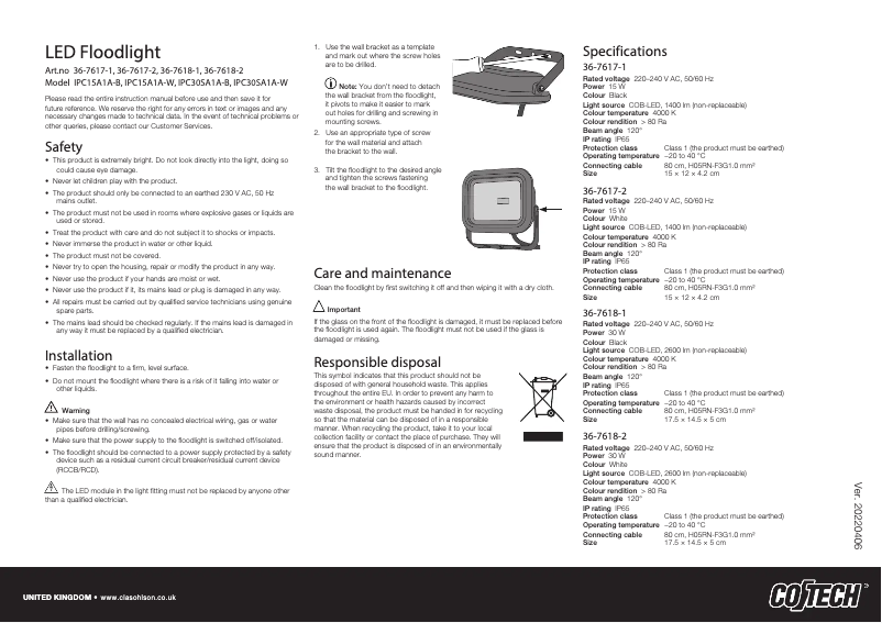 Página 1 del manual Manual de usuario Cotech IPC30SA1A