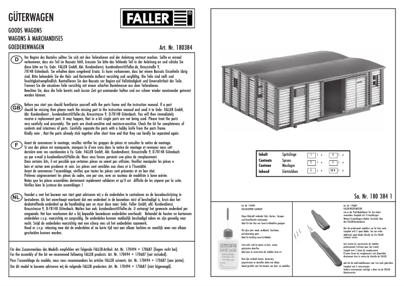Page n°1 - Manuel utilisateur Faller 180384