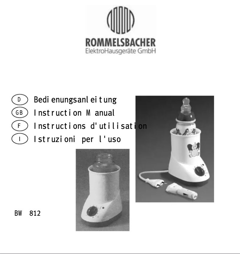 Page n°1 - Manuel utilisateur Rommelsbacher BW812