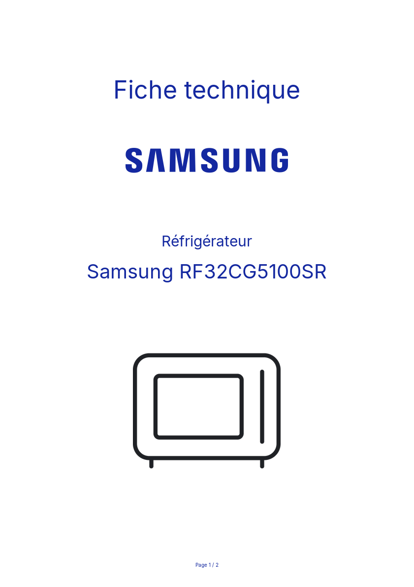 Page n°1 - Fiche technique Samsung RF32CG5100SR