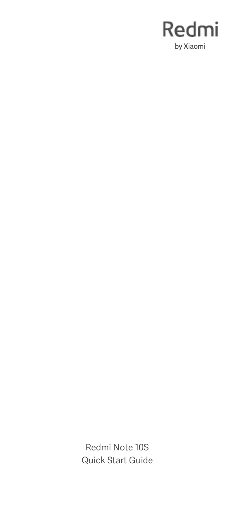 Page 1 de la notice Guide de démarrage rapide Xiaomi Redmi Note 10S