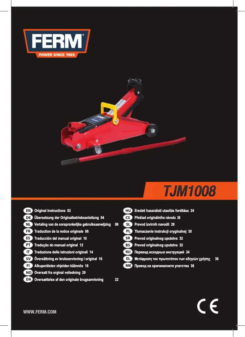 Page n°1 - Manuel utilisateur Ferm TJM1008