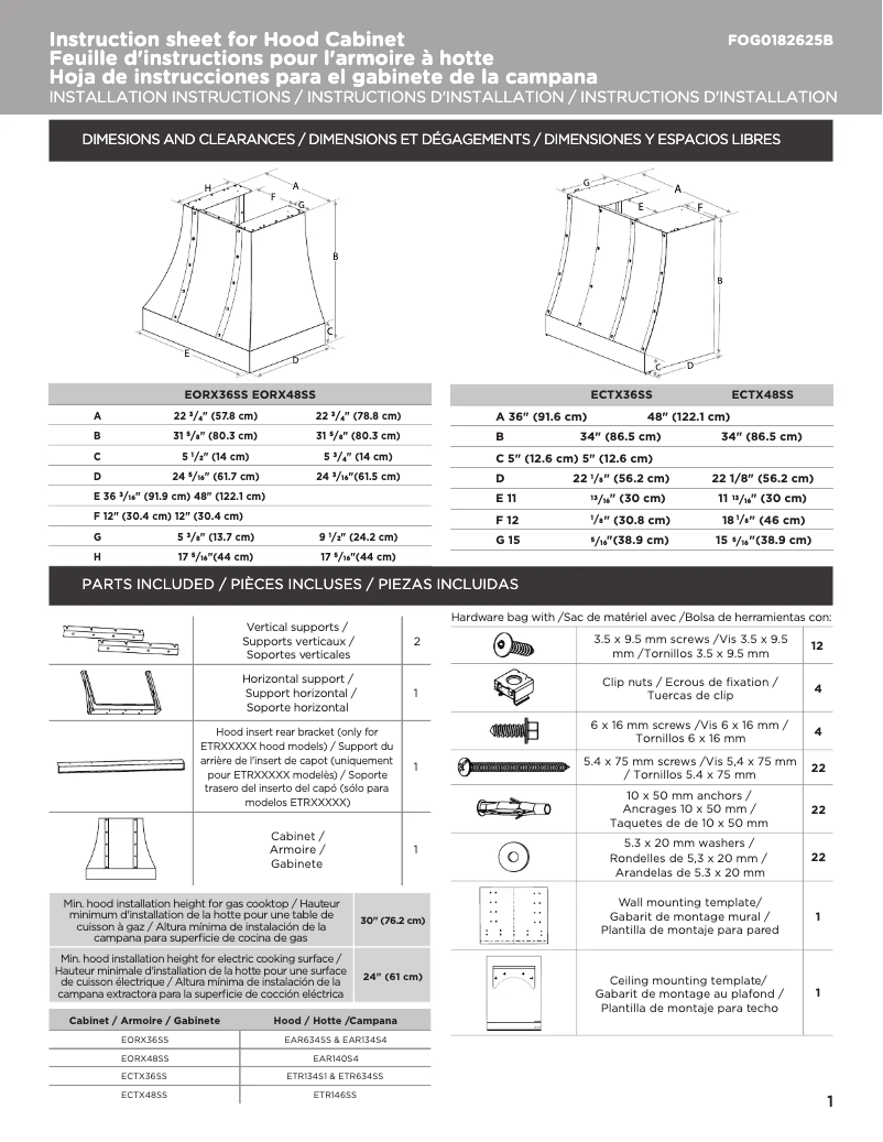 Page n°1 - Manuel utilisateur Elica Catania ECTX48SS