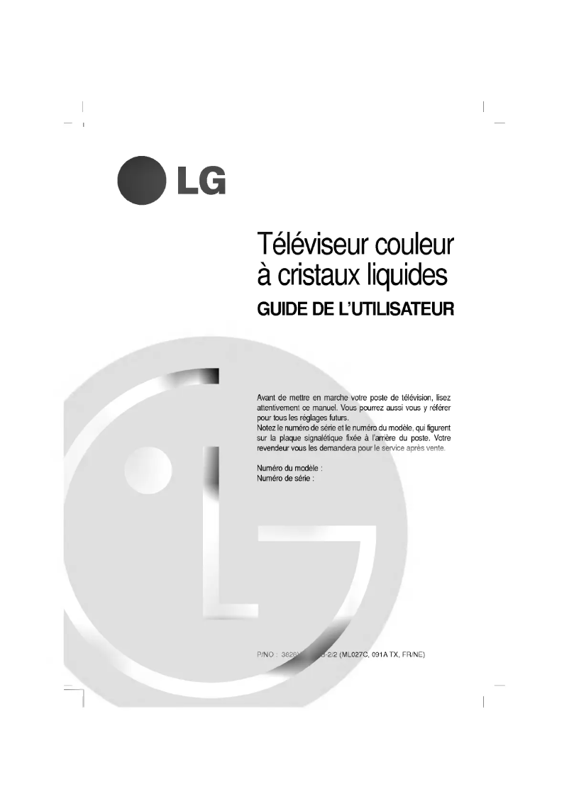 Page n°1 - Manuel utilisateur LG RZ-23LZ20