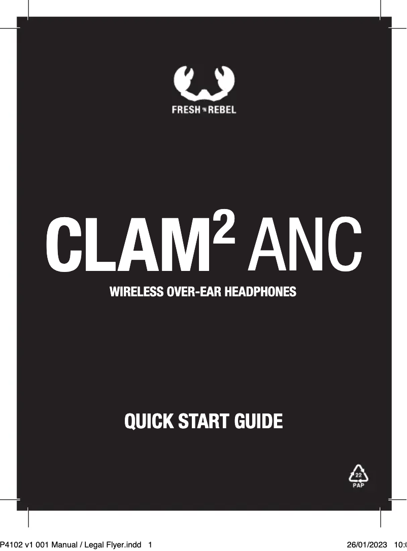 Page n°1 - Manuel utilisateur Fresh 'n Rebel Clam 2 ANC