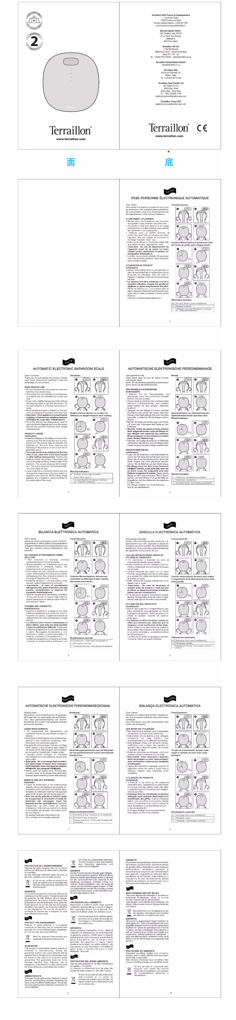 Page 1 of the manual User Manual Terraillon Pop