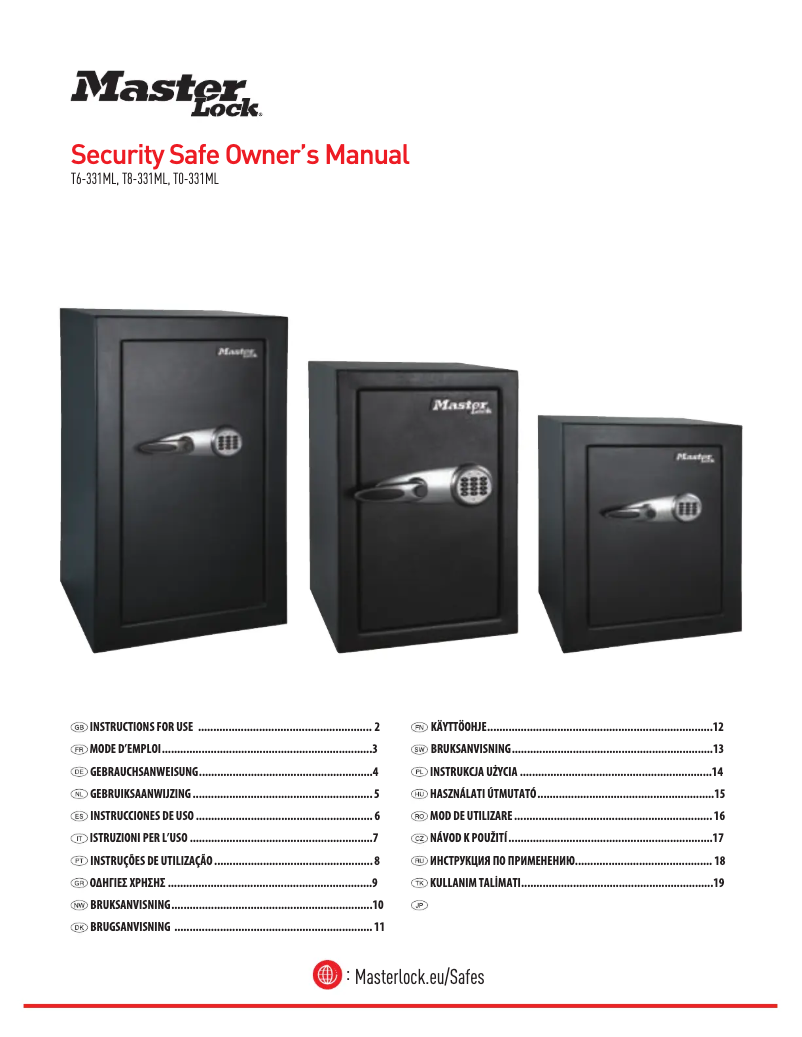 Imagen de la primera página del manual del dispositivo T8-331ML