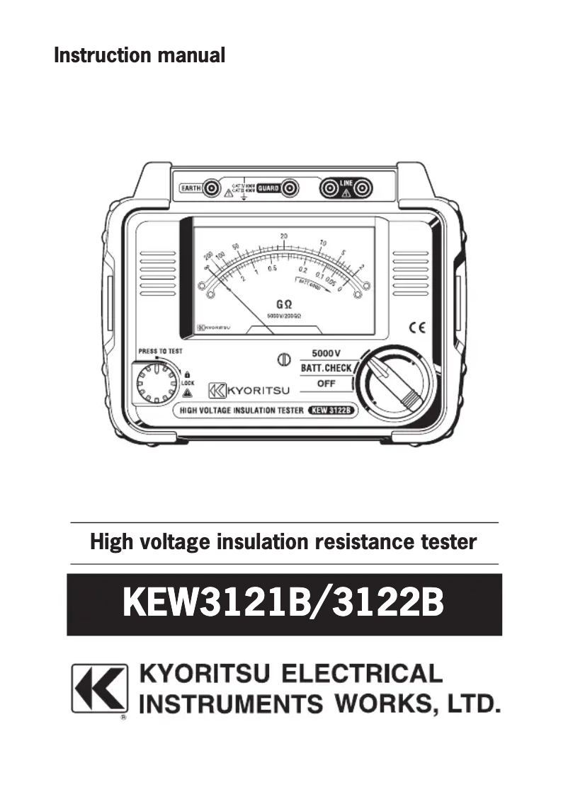 Page n°1 - Manuel utilisateur Kyoritsu KEW3122B