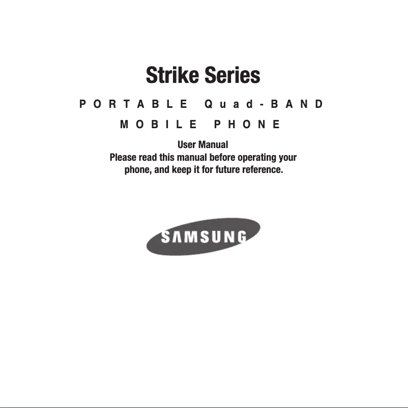 Page 1 de la notice Manuel utilisateur Samsung Strike