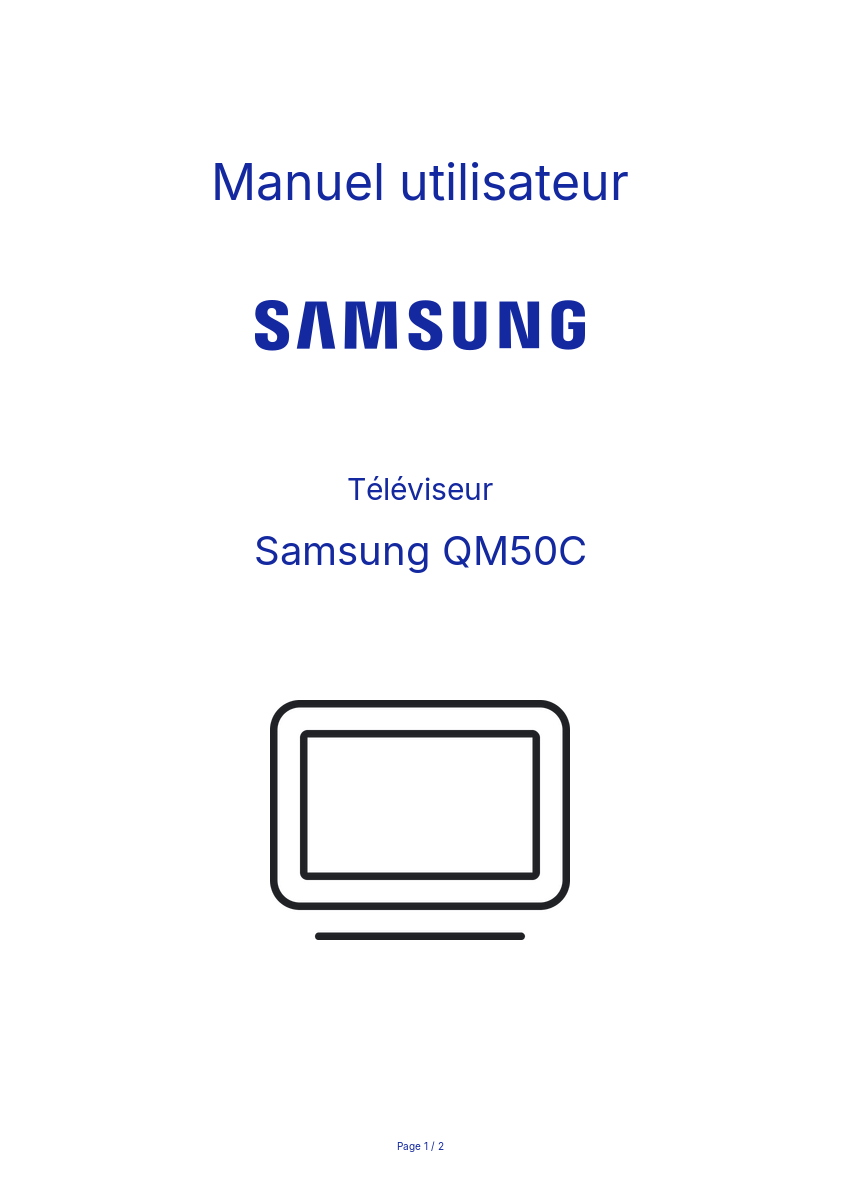 Page n°1 - Manuel utilisateur Samsung QM50C
