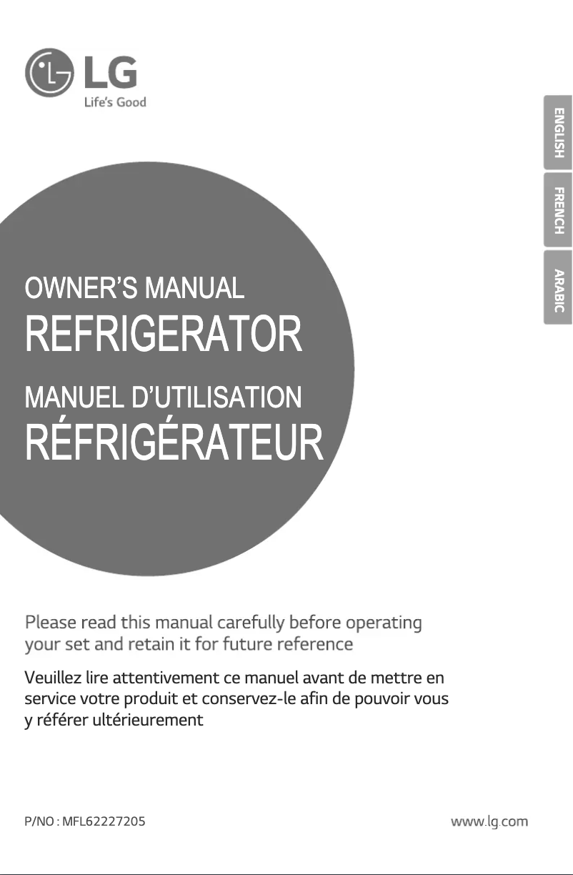 Page 1 de la notice Manuel utilisateur LG GL-B252VPGY
