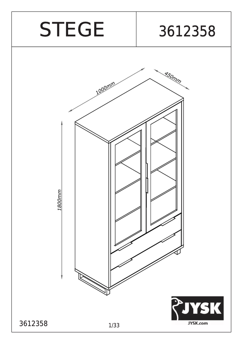 Page n°1 - Manuel utilisateur JYSK Stege
