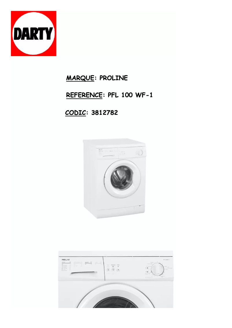 Página 1 del manual Manual de usuario Proline PFL 100