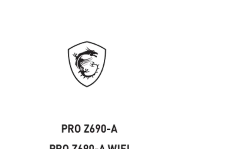 Image de la première page du manuel de l'appareil Pro Z690-A Wifi