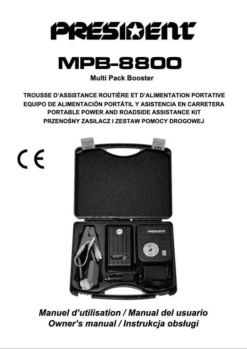 Page 1 de la notice Manuel utilisateur President MPB-8800