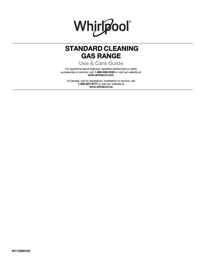 Page 1 de la notice Manuel d'utilisation et d'entretien Whirlpool WFG320M0MS