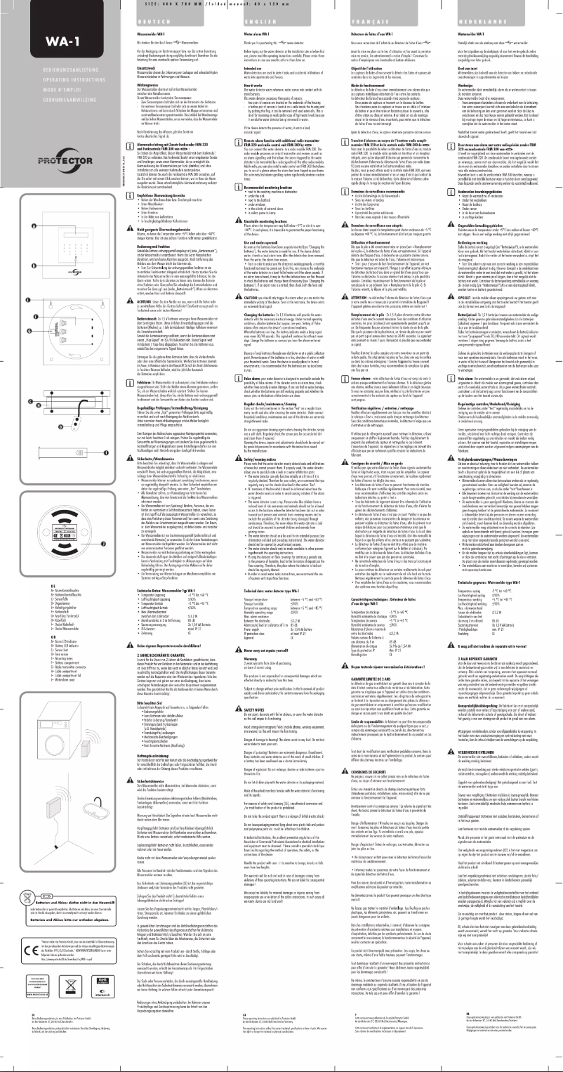Image de la première page du manuel de l'appareil WA-1