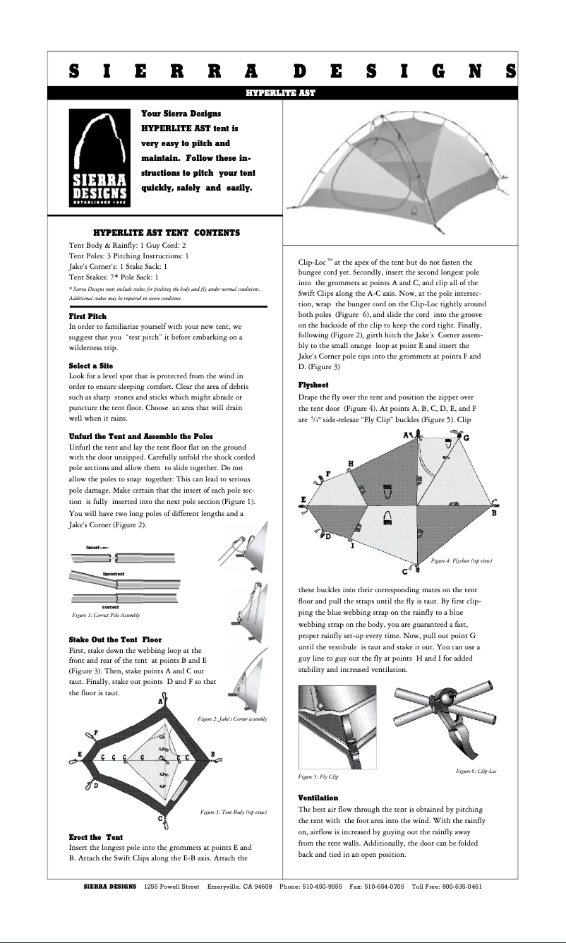 Página 1 del manual Manual de usuario Sierra Designs Hyperlite AST