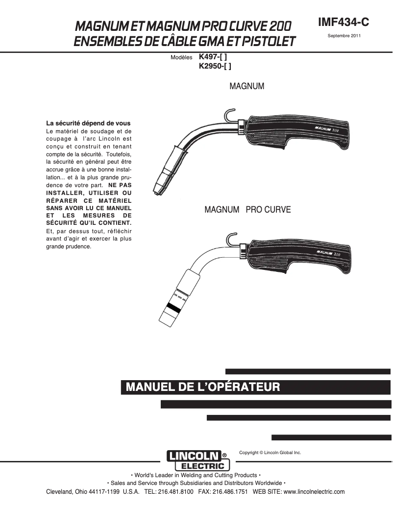 Página 1 del manual Manual de usuario Lincoln Electric Magnum 200