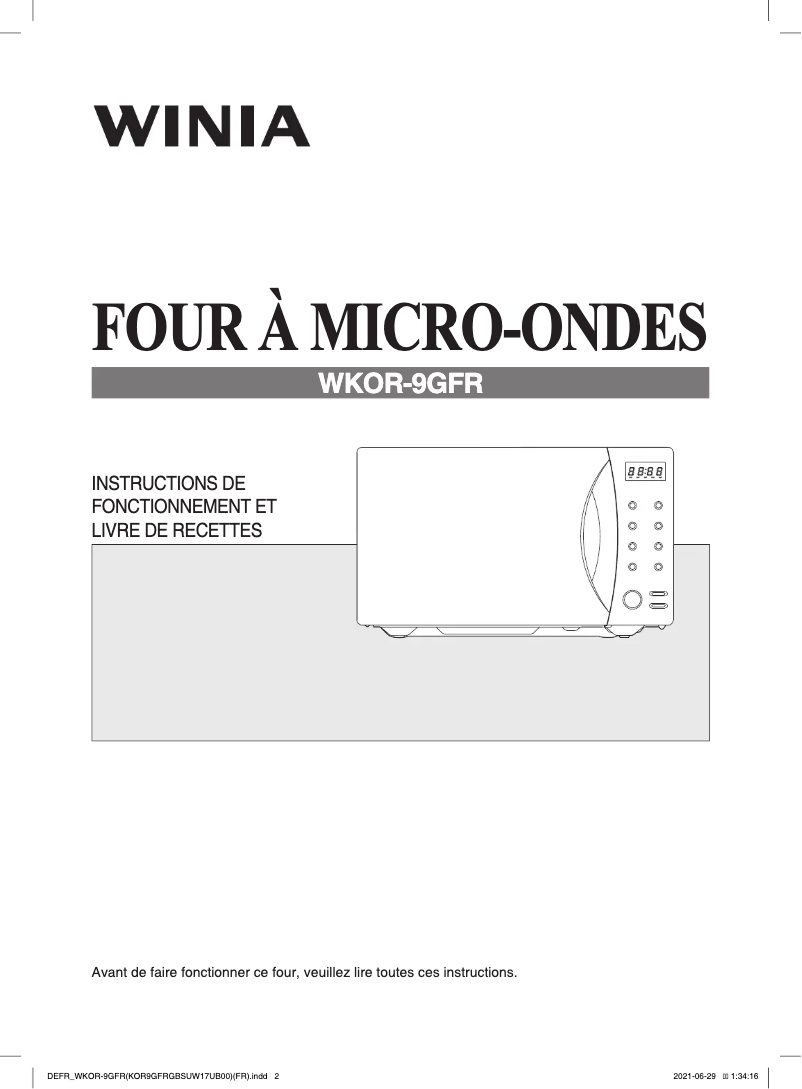 Image de la première page du manuel de l'appareil WKOR-9GFR
