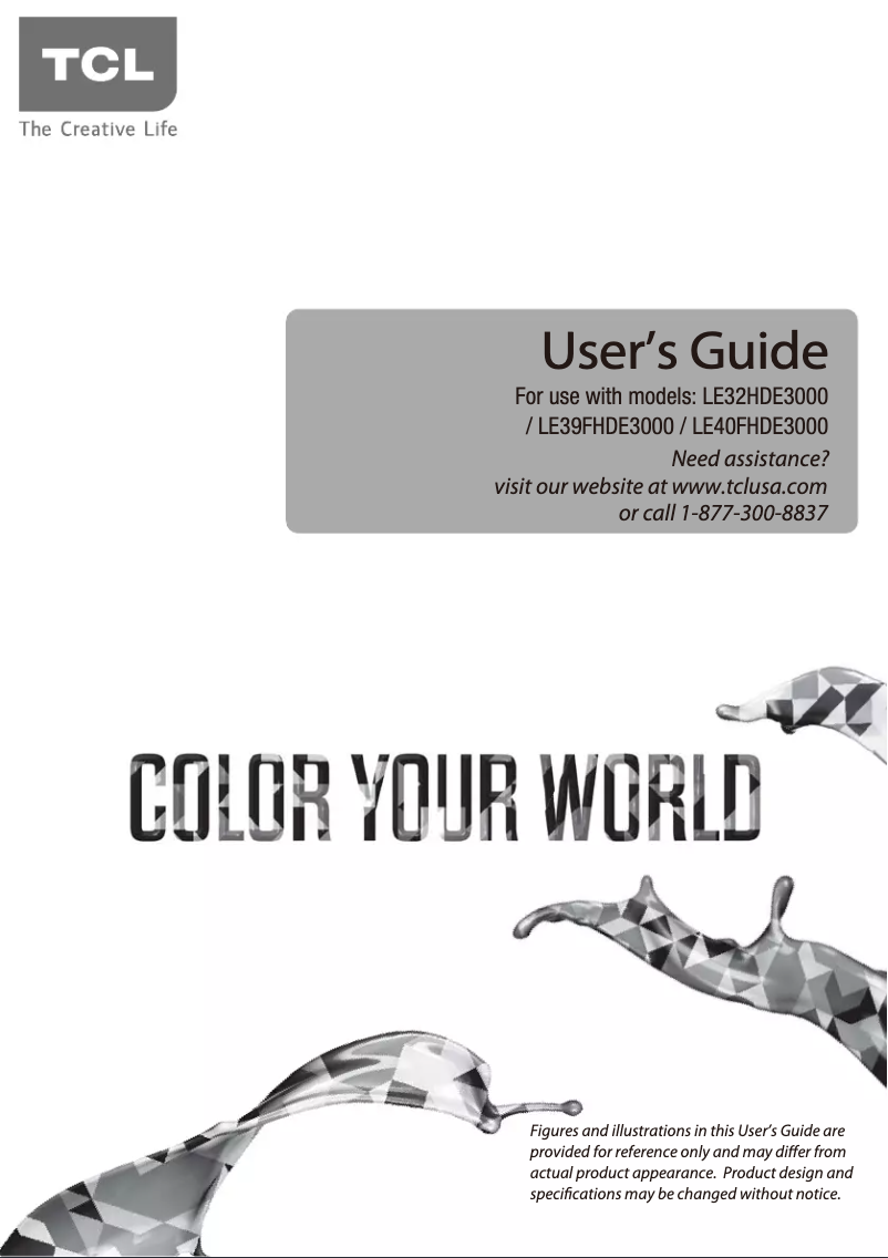 Page 1 de la notice Manuel utilisateur TCL LE32HDE3000
