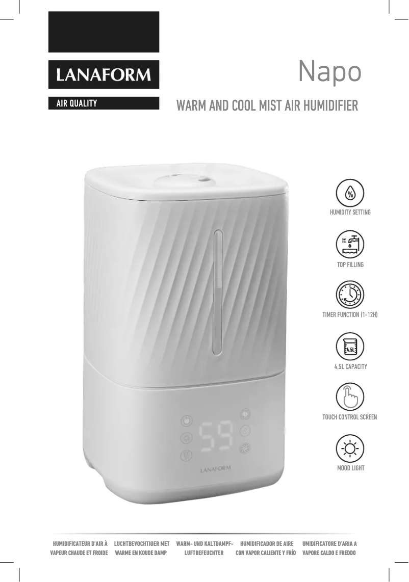 Page n°1 - Manuel utilisateur Lanaform Napo LA120125