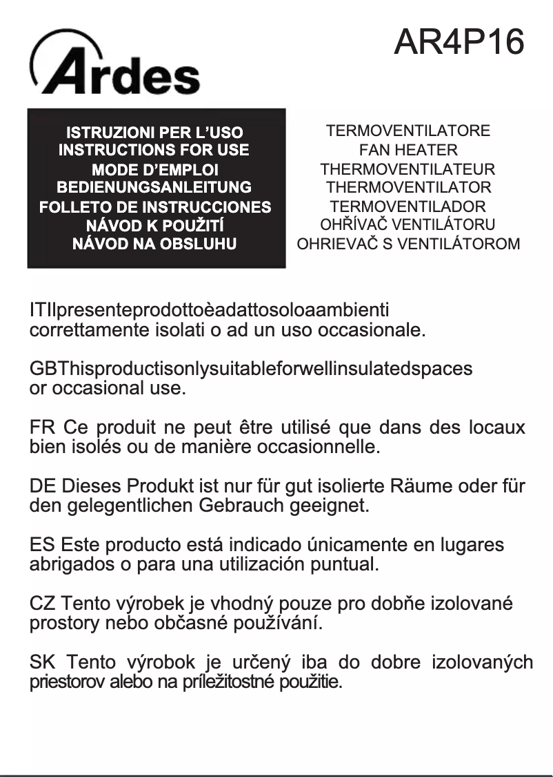 Página 1 del manual Manual de usuario Ardes AR4P16