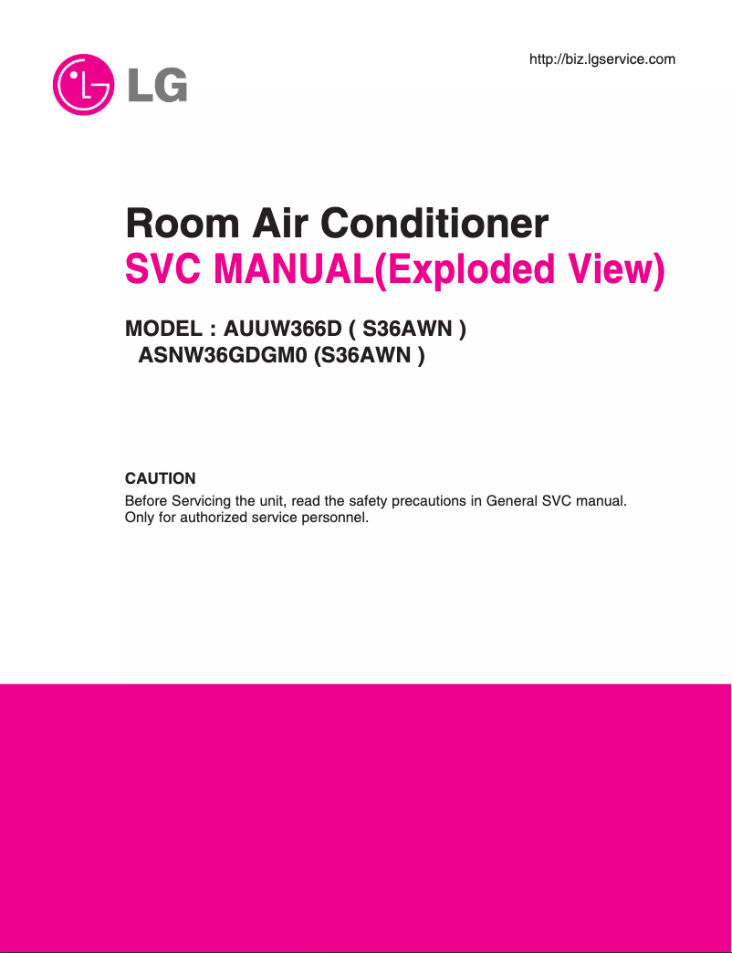 Page 1 de la notice Manuel utilisateur LG ASNW36GDGM0