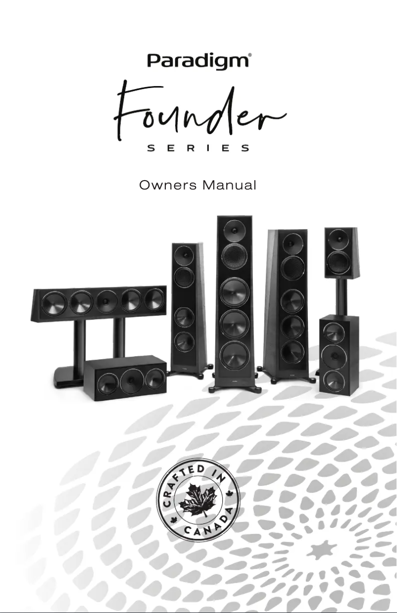 Page n°1 - Manuel utilisateur Paradigm Founder 100F