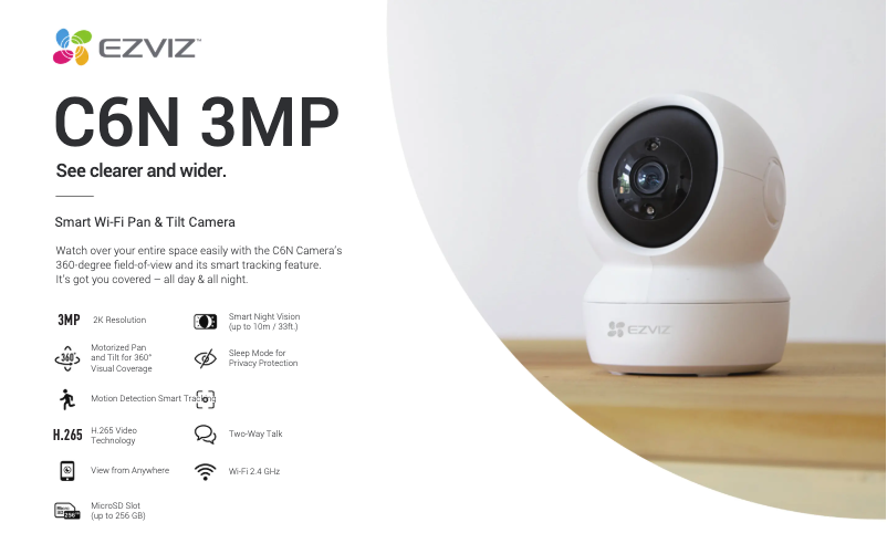 Page 1 de la notice Fiche technique EZVIZ C6N