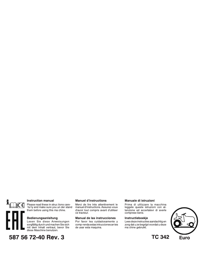 Page n°1 - Manuel utilisateur Husqvarna TC 342