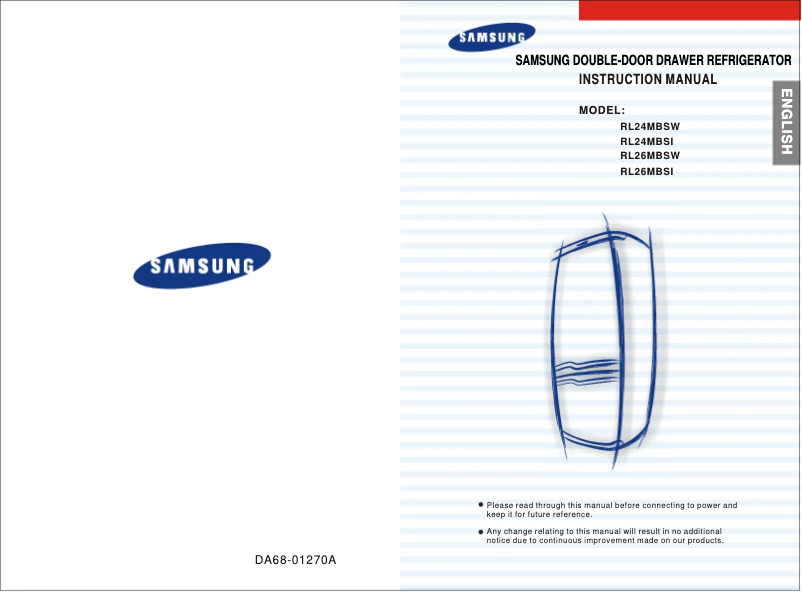 Page n°1 - Manuel utilisateur Samsung RL26MBSI
