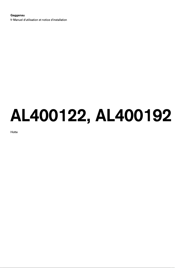 Imagen de la primera página del manual del dispositivo AL400122