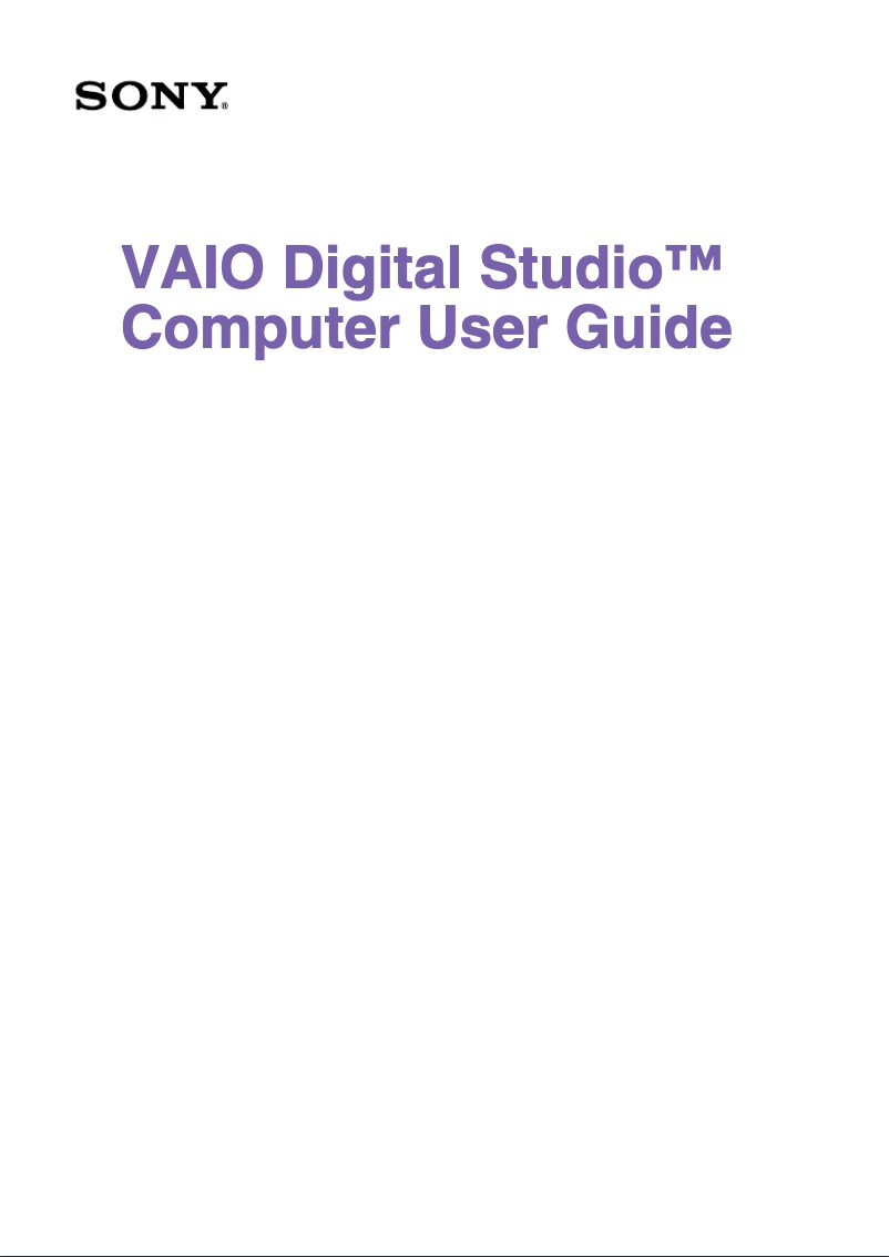 Page n°1 - Manuel utilisateur Sony Vaio PCV-RX753