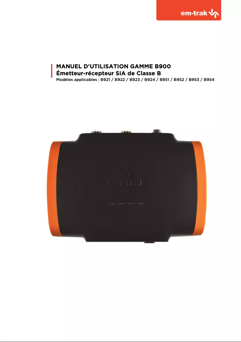 Página 1 del manual Manual de usuario Em-Trak B900