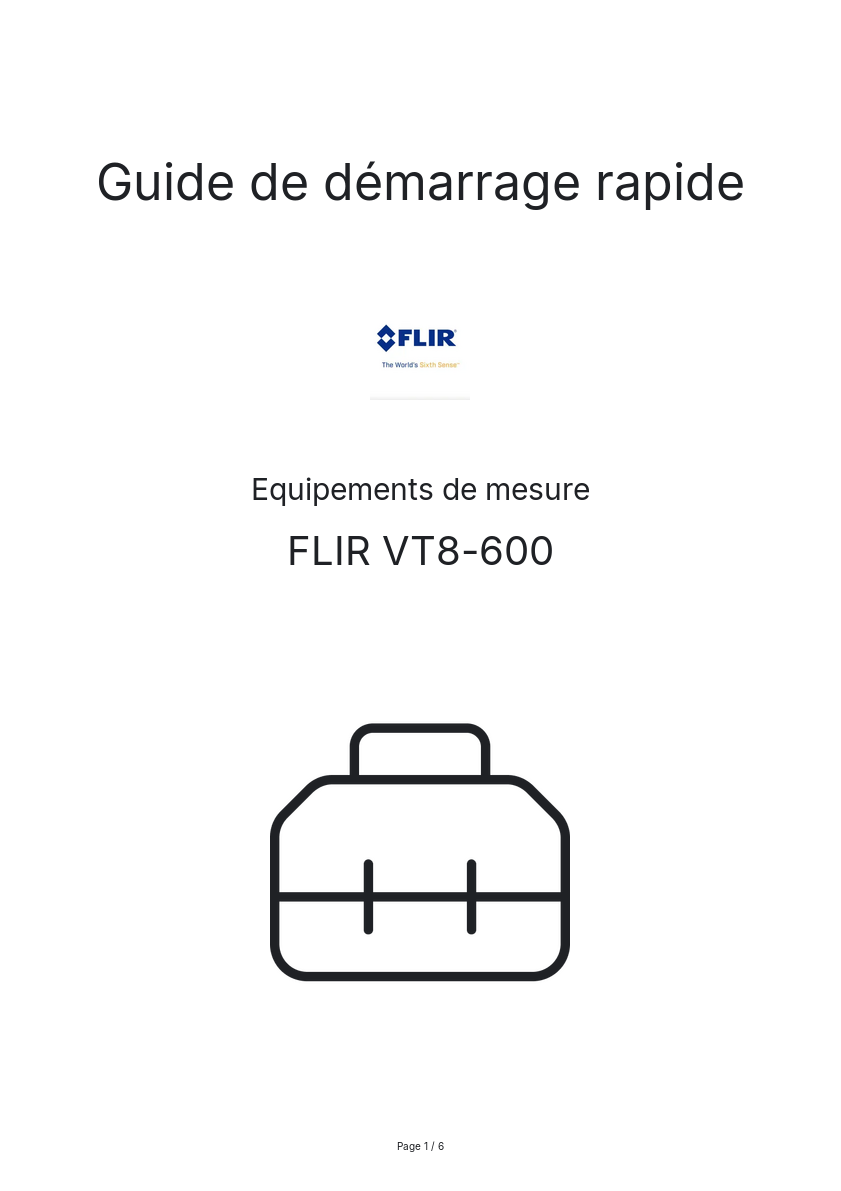 Image de la première page du manuel de l'appareil VT8-600
