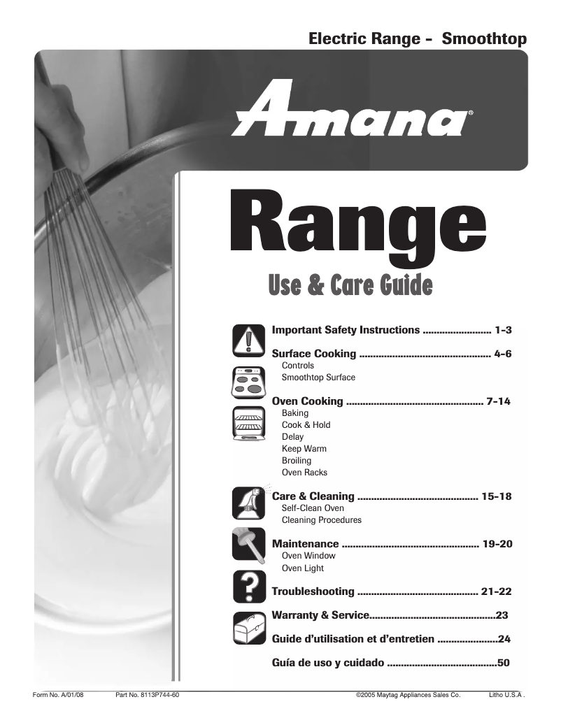 Page n°1 - Manuel utilisateur Amana AER5712AAZ12