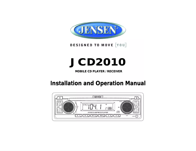Page 1 de la notice Manuel utilisateur Jensen JCD2010
