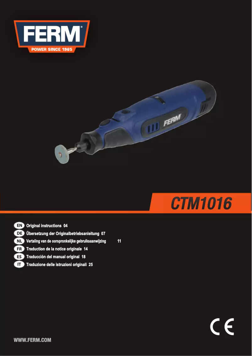 Page n°1 - Manuel utilisateur Ferm CTM1016