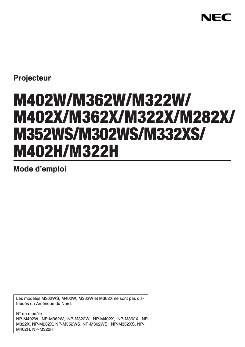 Image de la première page du manuel de l'appareil M362W