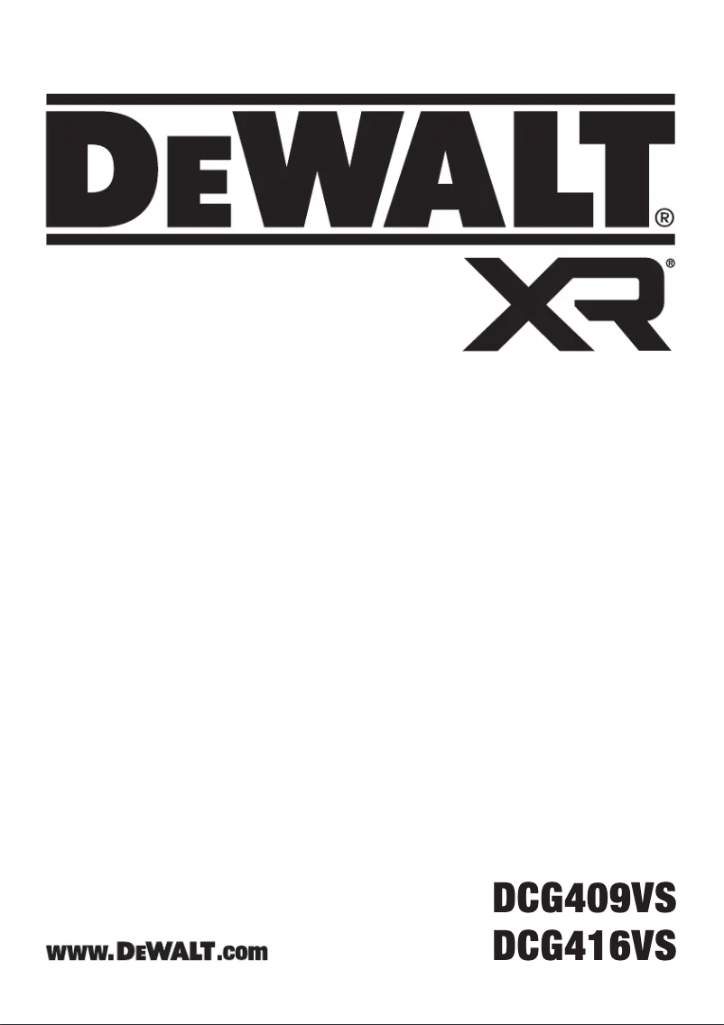 Page n°1 - Manuel utilisateur DeWalt DCG409VS