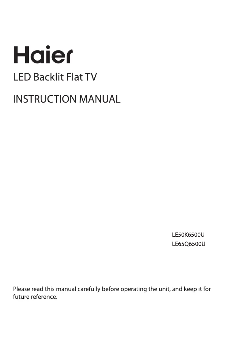 Página 1 del manual Manual de usuario Haier LE50K6500U