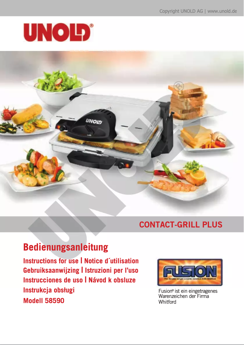 Page 1 de la notice Manuel utilisateur Unold 58590