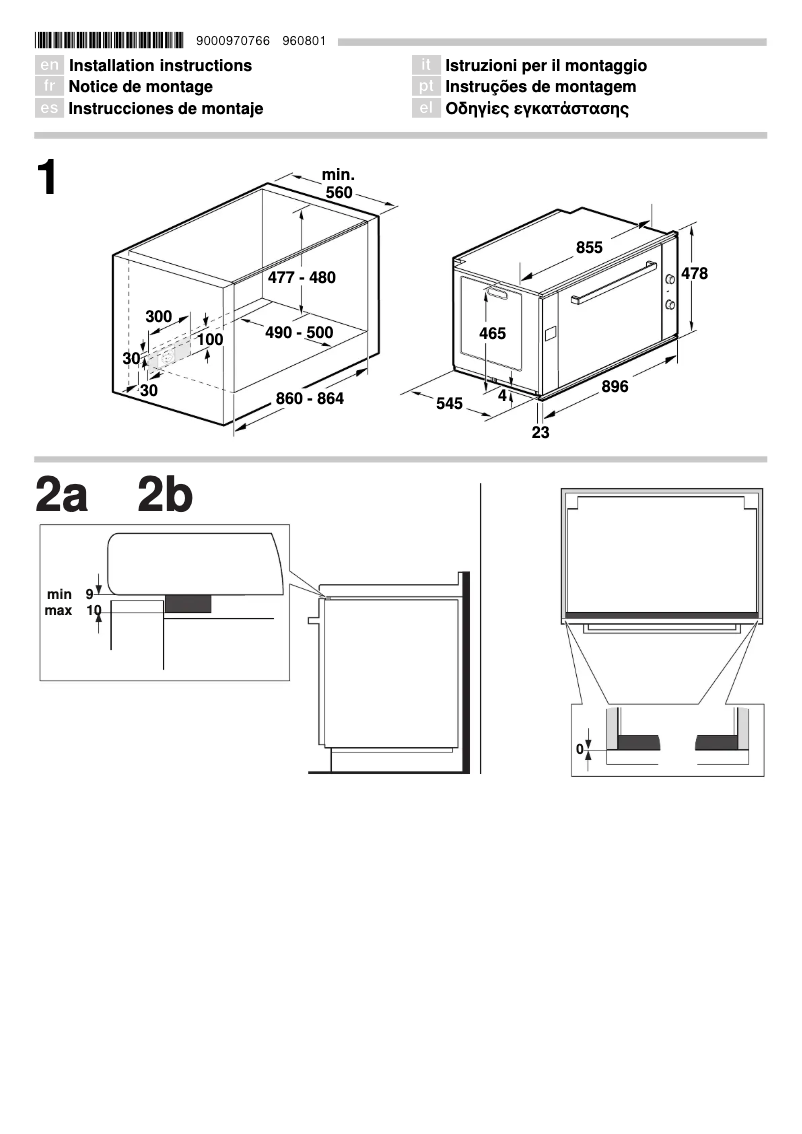Page 1 de la notice Guide d'installation Neff B94M43N3