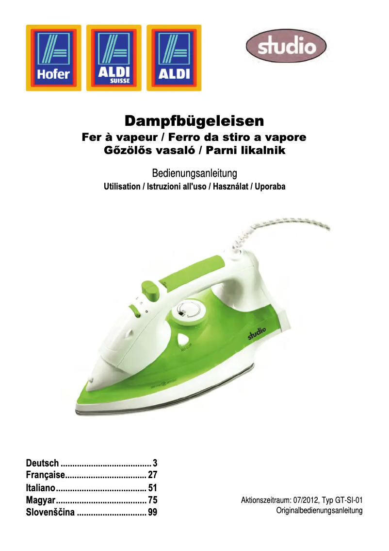 Image de la première page du manuel de l'appareil GT-SI-01-CH