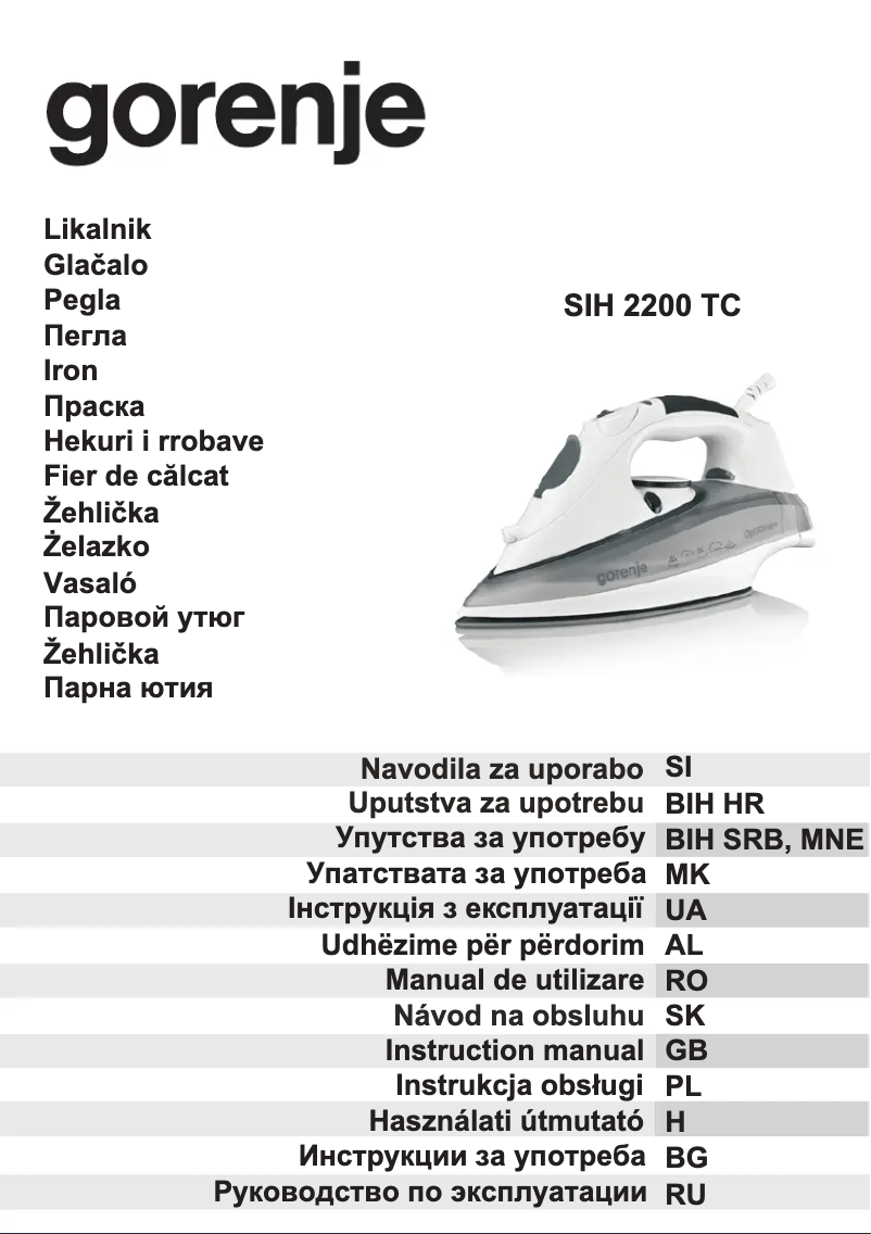 Page 1 de la notice Manuel utilisateur Gorenje SIH 2200TC